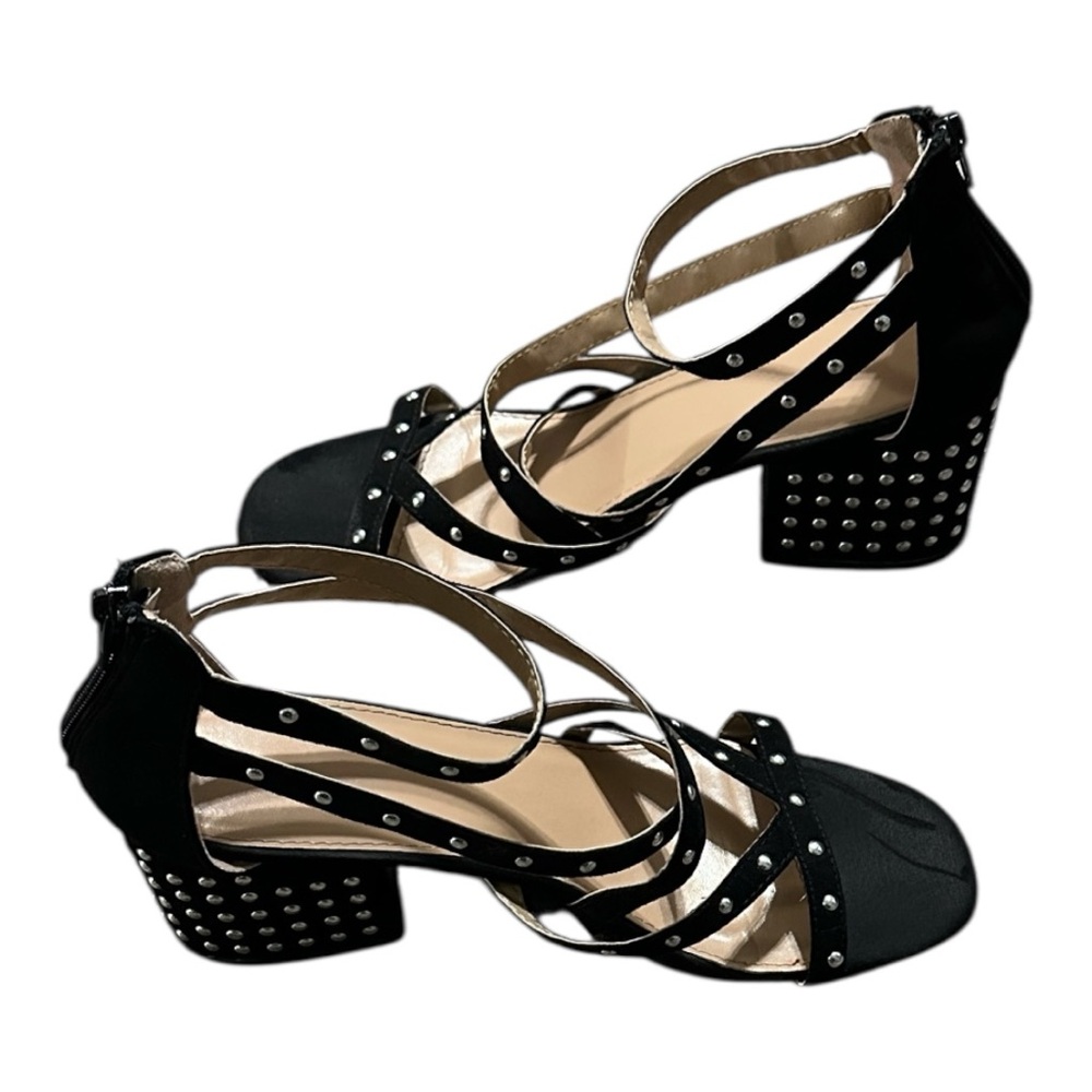 Chic Black Studded Women's Heels